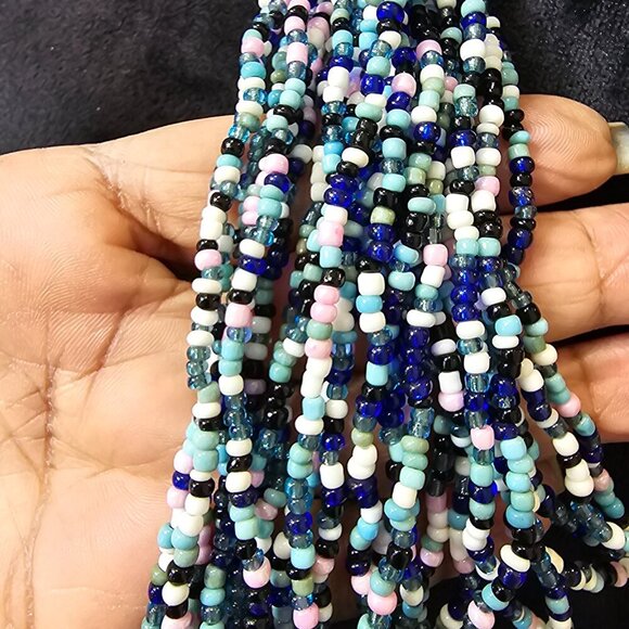 Womens Fashion Multicolor Multiple Layered Seed Beaded Necklace Jewelry - Picture 4 of 8